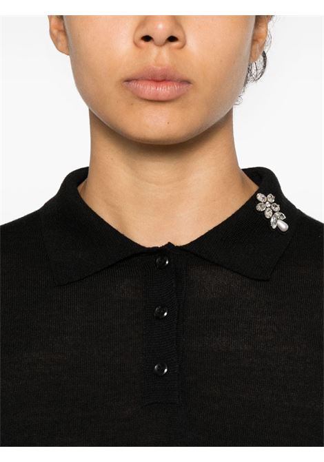 Black crystal-embellished cardigan Simone Rocha - women SIMONE ROCHA | KMK4B0647BLK